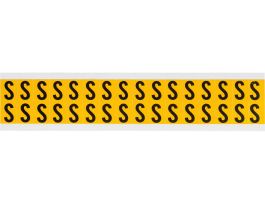 Outdoor Vinyl 0.625 in Black on Yellow Letters S Card of 32 Labels