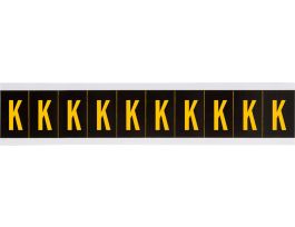 Outdoor Vinyl 2 in Yellow on Black Letters K Card of 10 Labels
