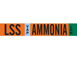 LSS VAP AMMONIA LOW Pipe Marker, 2.25" H x 14" W, Fits Pipes 2.5" Dia. Thru 7.875" Dia.