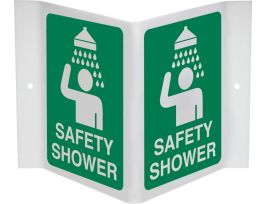 Safety Shower Sign, 12" H x 18" W x 0.055" D, Polyethylene