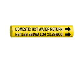 Domestic Hot Water Return Pipe Marker, 2.8125" H x 2.8125" W, Fits Pipes 4" Dia. Thru 6" Dia.