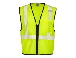 VEST ZIPPER FRONT MSH PESR LIME/OR 2X/3X