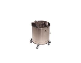 BUCKET SS RND W/2IN CASTRS 32QT