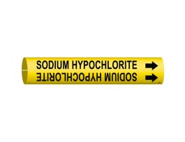 SODIUM HYPOCHLORITE Pipe Marker, 0.8125" H x 0.8125" W, Fits Pipes 0.75" Dia. Thru 1.375" Dia.
