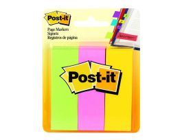 Post-it® Page Markers 5487 7/8 in x 2-7/8 in Neon 100sht/pd, 3pd/pk