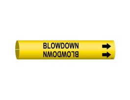 Blowdown Pipe Marker, 0.875" H x 0.875" W, Fits Pipes 1.5" Dia. Thru 2.375" Dia.