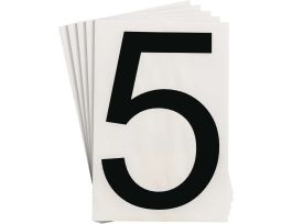 ToughStripe® Floor Marking Polyester 8 in Label Number 5 Black 20/PK