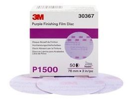 3M™ Hookit™ Purple Finishing Film Abrasive Disc 260L, 30367, 3 in, P1500, 50 discs per carton, 4 cartons per case