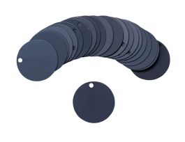 Blank Valve Tags, 2" Dia, Aluminum, Black