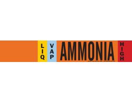 LIQVAP AMMONIA HIGH Pipe Marker, 2.25" H x 14" W, Fits Pipes 2.5" Dia. Thru 7.875" Dia.