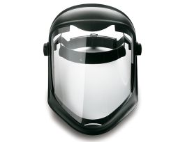 Uvex Bionic Face Shield with Hard Hat Adapter (No Suspension), Clear Polycarbonate, Anti-fog/Hardcoat Visor, Black Matte Shell