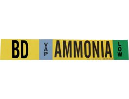 BD VAP AMMONIA LOW Pipe Marker, 4" H x 24" W, Fits Pipes 8" Dia. or Larger