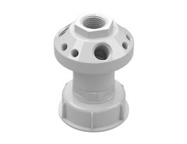 Solvent Waste Manifold, PP, DIN 50, 1x1/2" NPT, 3x1/4" NPT, 6x1/4-28 UNF; 1/EA