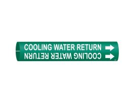 Cooling Water Return Pipe Marker, 0.8125" H x 0.8125" W, Fits Pipes 0.75" Dia. Thru 1.375" Dia.