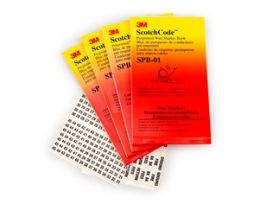 3M™ ScotchCode™ Pre-Printed Wire Marker Book SPB-08, black print on a white background highlights the characters, 5/Bag