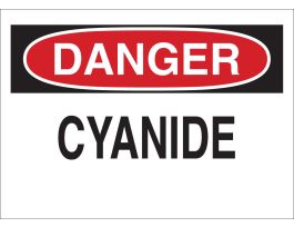 DANGER Cyanide Sign, 10" H x 14" W x 0.06" D, Polystyrene