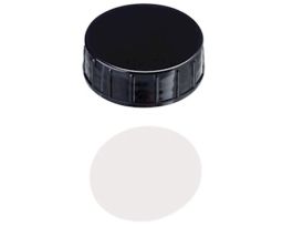 Screw Cap, Polypropylene, Black, 40 mm, Closed, PTFE Liner; 1000/pk