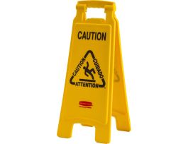 CAUTION Heavy Duty Floor Stand, 24.5" H, Black/Red on Yellow