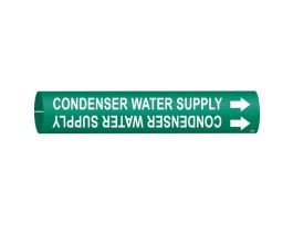 Condenser Water Supply Pipe Marker, 0.875" H x 0.875" W, Fits Pipes 1.5" Dia. Thru 2.375" Dia.