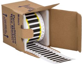 High Temp PermaSleeve PVDF Wire Marking Sleeves, Black, 0.25" Dia x 2" W