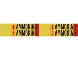 BLANK LIQ AMMONIA HIGH Pipe Marker, 1.125" H x 7" W, Card of 4 Each, Fits Pipes 0.75" Dia. Thru 2.375" Dia.
