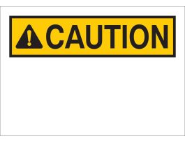 Blank CAUTION Sign, 7" H x 10" W x 0.1" D, Black/Yellow on White, Fiberglass
