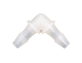 Hose Barb Fitting, 90? Elbow, Natural Kynar?, 1/8" ID; 10/Pk