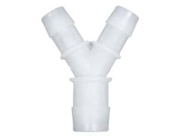 Hose Barb Fitting, Y Reducer, Natural Kynar?, 1/2" ID x 5/8" ID; 10/PK