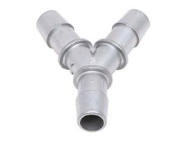 Hose Barb Fitting, Y Union, Stainless Steel, 5/32" ID; 1/Ea