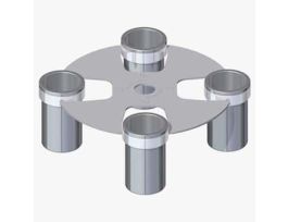 Rotor, 4 x 60 mL Test Tubes, Stainless Steel Adapters Included