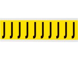 Repositionable Vinyl 2 in Black on Yellow, Letters J Card of 10 Labels