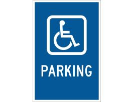 Wheelchair Parking Sign, 18" H x 12" W x 0.1" D, Fiberglass