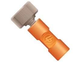 Threaded Adapter with Fitting, PEEK, 0.020" ID, 10-32 Coned (F) to M6 Flat Bottom (F)