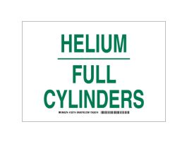 Helium Full Cylinders Sign, 7" H x 10" W x 0.035" D, Aluminum