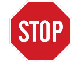 STOP Sign, 24" H x 24" W x 0.090" D, Aluminum