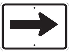 Right Arrow Sign, 9" H x 12" W x 0.090" D, Aluminum