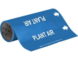 PLANT AIR Pipe Marker, 30' H x 12" W, Roll of 30', Fits Pipes 2.5" Dia. Thru 6" Dia.