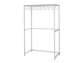 RACK GARMENT UPRT W/15 HGR SS 61X122CM