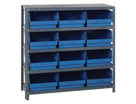 18IN X 36IN X 39IN 12 BLUE BINS 6IN BIN