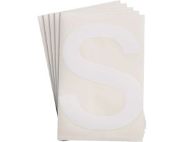 ToughStripe® Floor Marking Polyester 8 in Label Letter S White 20/PK