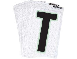 Glow in the Dark 2 in Black, Green Glow on Silver Letter T 10/PK