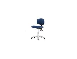 Black Vinyl ESD Desk Height Ergonomic Chair in Chromewith casters