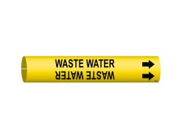 Waste Water Pipe Marker, 0.875" H x 0.875" W, Fits Pipes 1.5" Dia. Thru 2.375" Dia.
