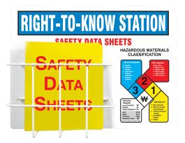 SDS Center, Right-To-Know Safety Data Sheets Hazardous Materials Classification, 18" x 24" x 5", Aluminum