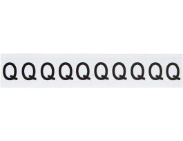 Vinyl 1 in Numbers and Letters Black on White Q Card of 10 Labels