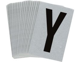 BradyLite 1 in Reflective Numbers Black on Silver, Y 25/PK