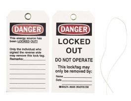 DANGER Locked Out Do Not Operate Lockout Tagout Tags Paper 5.75x3 25PK