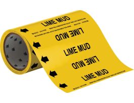 LIME MUD Pipe Marker, 30' H x 8" W, Roll of 30', Fits Pipes 2" Dia. or Smaller