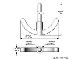 ANCHOR PADDLE BLADE TANGENTIAL 400MM 8MM