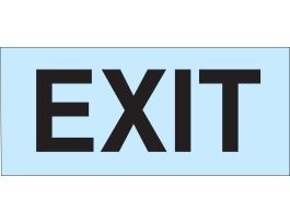 BradyGlo Black, Exit Sign, 4" H x 9" W x 0.008" D, Black on Glow